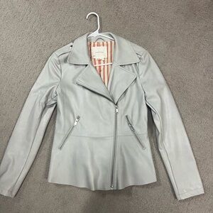 Anthropologie Moto peplum leather jacket